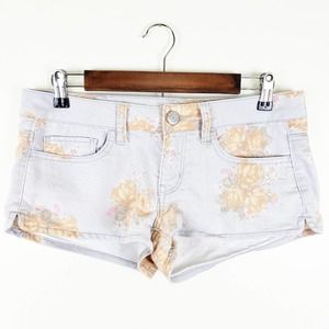 American Eagle Grey Orange Floral Shorts